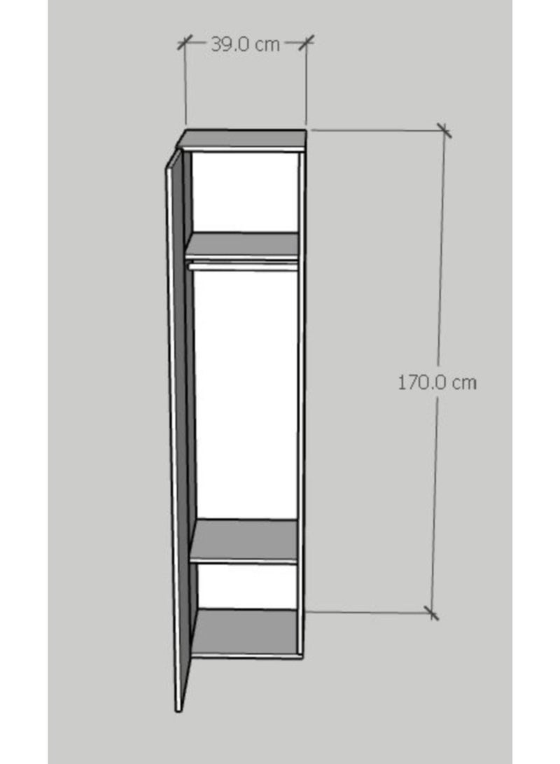 فرنتشر ستور دولاب مودرن ام دى اف 1 درفة - ارتفاع 170 سم - عرض 39 سم - عمق 39 سم من فرنتشر ستور . - Image 3